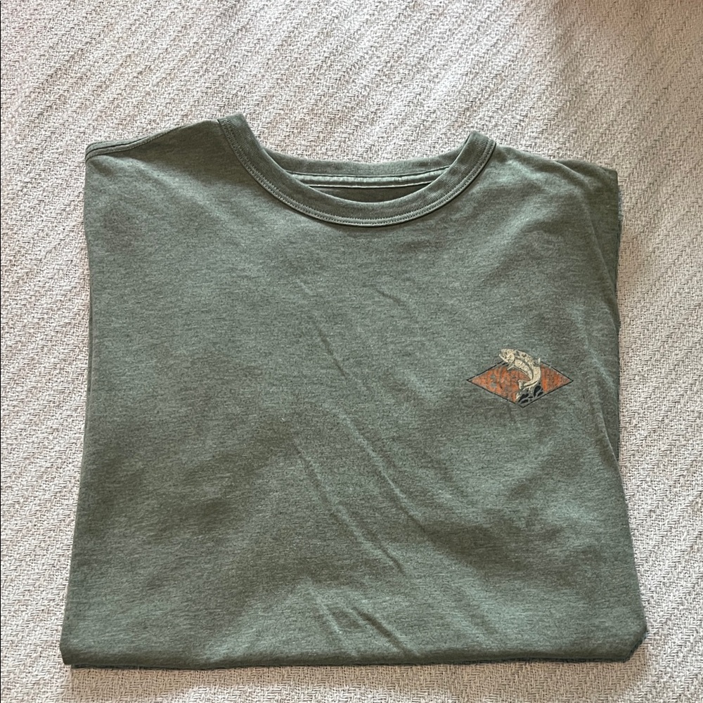 Vineyard Vines Olive Green Short Sleeve Tee with Fish Patch
